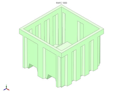 Roto Molded Palletised Crate With 3 Runners and 2 Way Entry