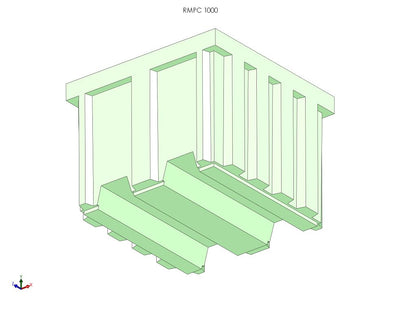 Roto Molded Palletised Crate With 3 Runners and 2 Way Entry