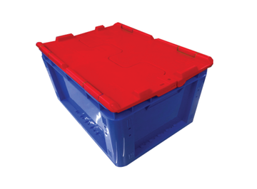 400(L) x 300(B) x 240(H) MM - Attached Lid Crate Double Wall
