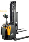 Electric Stacker with Adjustable Fork and Straddle Leg